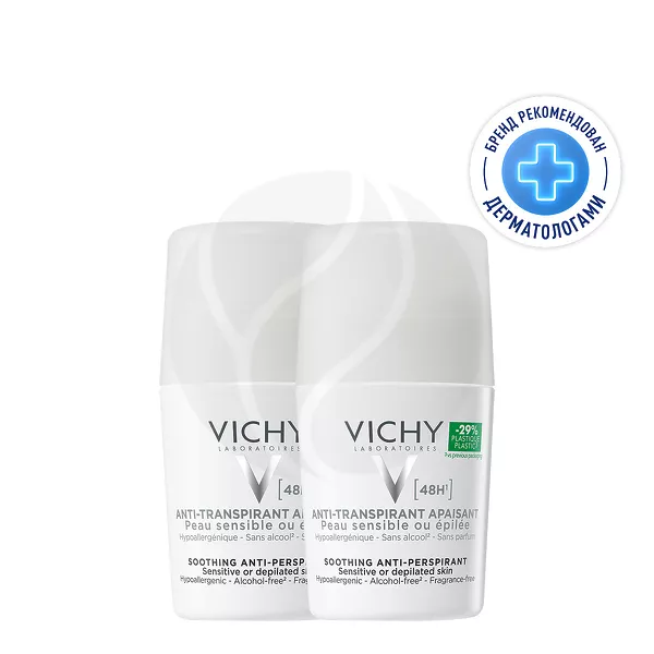 Изображение товара Vichy Deodorants Шариковый дезодорант для чувствительной кожи 50мл 2шт Изображение товара Vichy Deodorants Шариковый дезодорант для чувствительной кожи 50мл 2шт