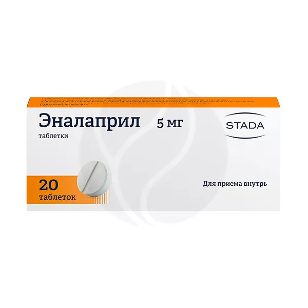 Изображение товара Эналаприл таблетки 5мг, №20 Хемофарм