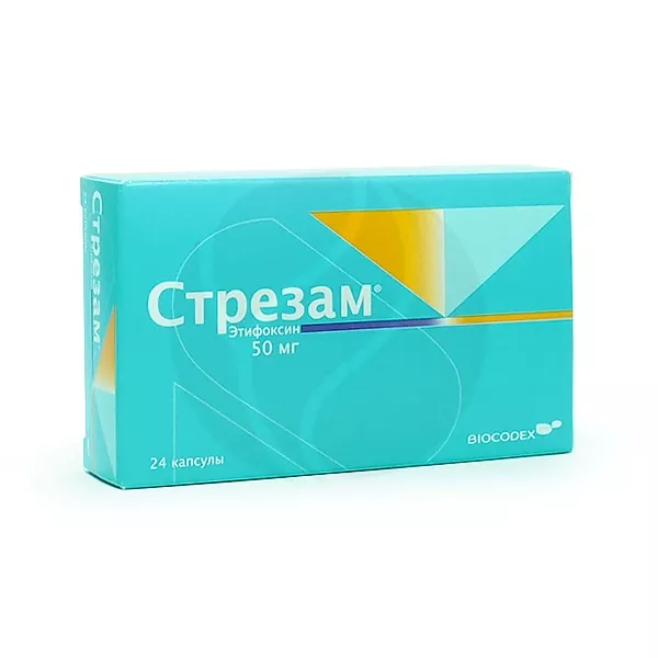 Изображение товара Стрезам капсулы 50 мг 24 шт анксиолитическое средство этифоксин Изображение товара Стрезам капсулы 50 мг 24 шт анксиолитическое средство этифоксин