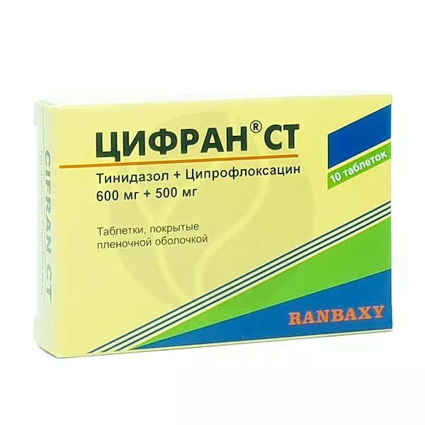 Изображение товара Цифран СТ таблетки покрыт. п/о 500мг+600мг, №10 Изображение товара Цифран СТ таблетки покрыт. п/о 500мг+600мг, №10
