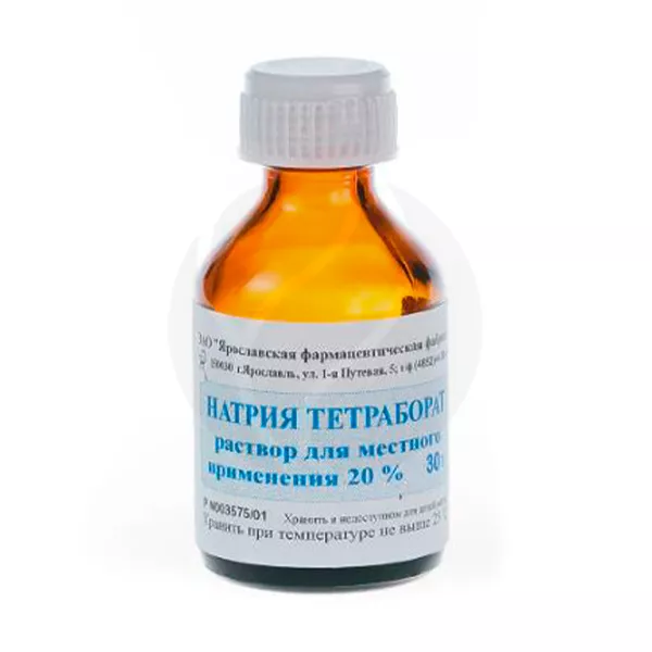 Изображение товара Натрия тетраборат раствор д/местн. и наружн. прим. 20%, 30г Изображение товара Натрия тетраборат раствор д/местн. и наружн. прим. 20%, 30г