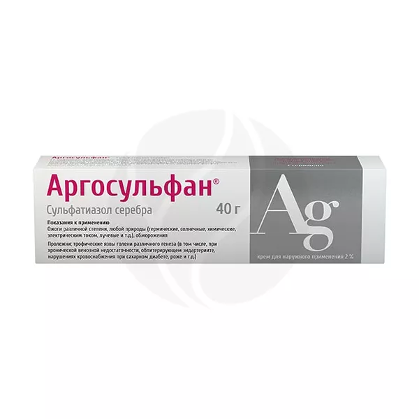 Изображение товара Аргосульфан крем 2% 40г для наружного применения лечение кожи Изображение товара Аргосульфан крем 2% 40г для наружного применения лечение кожи
