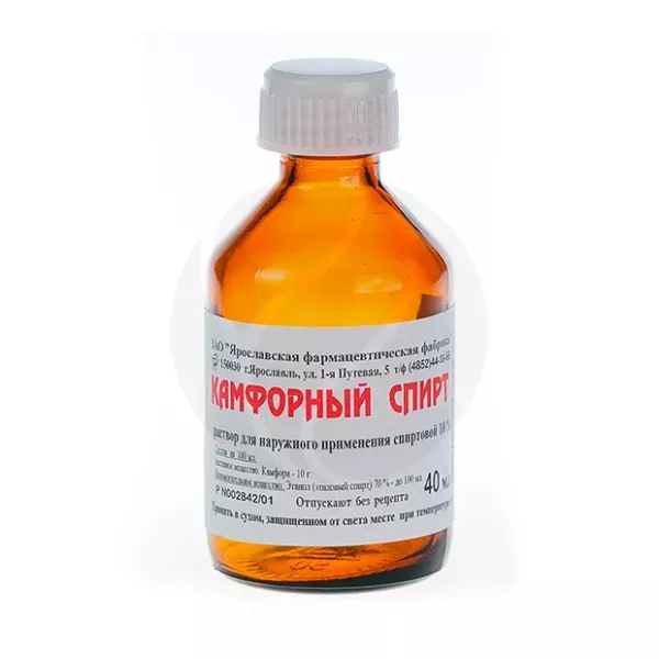 Изображение товара Камфорный спирт раствор д/наружн. прим. 10%, 40 мл Ярославская ф.ф-ка