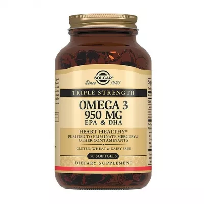 Solgar Тройная омега-3 капсулы 950мг, №50
