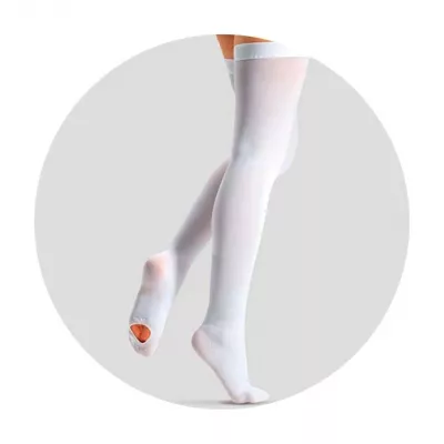 Интекс чулки компрессионные антиэмболические Элеганс 1 класс компрессии (р.M), белые