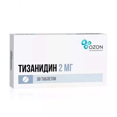 Тизанидин таблетки 2мг, №30 Озон.