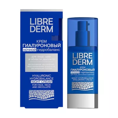 Librederm Hyaluronic Гиалуроновый крем для лица ночной гидробаланс, 50мл