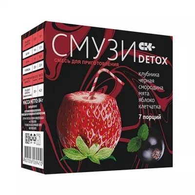 Сибирская клетчатка смузи Detox Клубника/черная смородина/мята/яблоко 12г, №7
