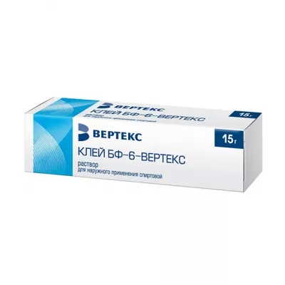 Клей БФ-6 Вертекс раствор д/наружн. прим., 15г