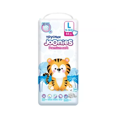Joonies Premium Soft подгузники-трусики размер L (9-14кг), №44