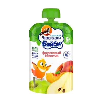 Черноголовка Бэйби пюре фруктовый салатик (5+мес), 85г