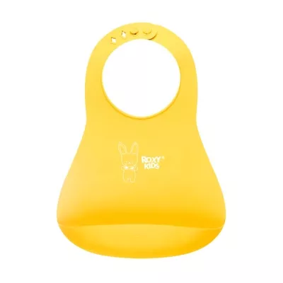 Roxy-kids нагрудник мягкий (6+мес) цвет желтый