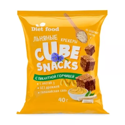 Льняные кубики с пикантной горчицей, 40г