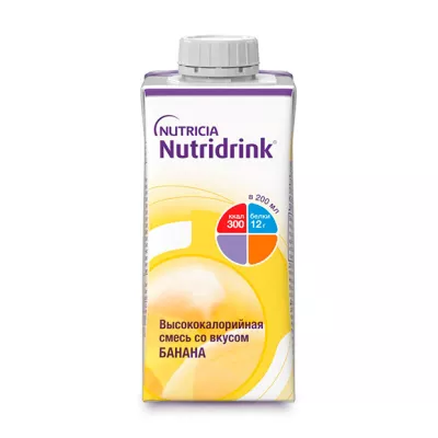 Nutridrink жидкая смесь высококалорийная со вкусом банана, 200мл