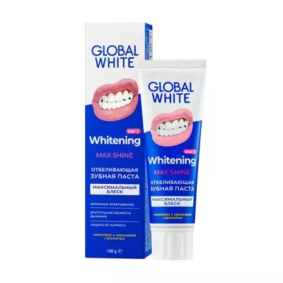 Global white Max Shine зубная паста отбеливающая, 100г