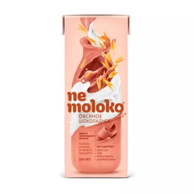 Nemoloko напиток овсяный шоколадный, 0.2л