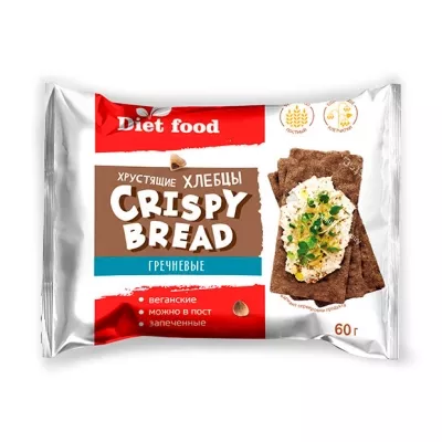 Diet food хрустящие хлебцы гречневые запеченные, 60г
