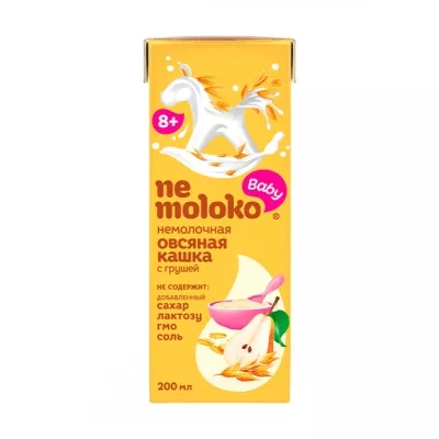 Nemoloko Baby каша безмолочная овсяная с грушей (8+мес), 0.2л