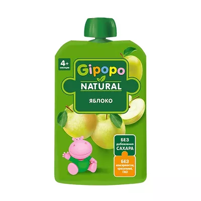 Gipopo пюре яблоко (4+мес), 90г