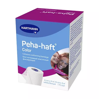 Hartmann Peha-Haft бинт когезивный эластичный фиксирующий, цвет белый 4м*6см