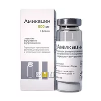 Изображение товара Амикацин порошок д/пригот. р-ра д/в/в и в/м введ. 500мг, №1 Красфарма