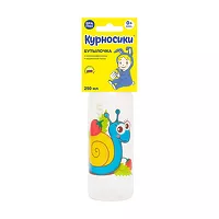 Изображение товара Курносики бутылочка для кормления с силиконовой соской медленный поток (0+), 250мл