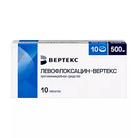 Изображение товара Левофлоксацин-Вертекс таблетки п/о 500мг, №10