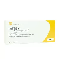 Изображение товара Реквип Модутаб таблетки пролонг. действ. покрыт. п/о 4мг, №28