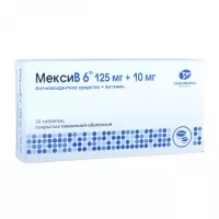 Изображение товара МексиВ 6 таблетки покрыт. п/о 125мг+10мг, №30