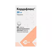 Изображение товара Кордафлекс таблетки пролонг.действ.покрыт.об. 20мг, №60