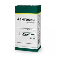 Изображение товара Азитрокс порошок д/пригот.сусп. д/приема внутрь 100мг/5мл, №1