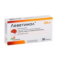 Изображение товара Леветинол таблетки п/о 250мг, №30