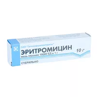 Изображение товара Эритромициновая мазь глазная 10000ЕД/1г, 10г Татхимфарм