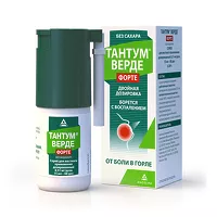 Изображение товара Тантум Верде форте спрей д/местн. прим. 0,51мг/доза, 15мл 88доз
