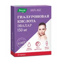 Изображение товара Эвалар Анти эйдж Гиалуроновая кислота капсулы 150мг, №30