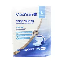 Изображение товара MediSan Extra Premium подгузники для взрослых р. L (100-160см), 10шт