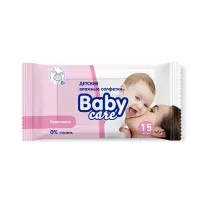 Изображение товара Baby Care Влажные салфетки детские кремовые, 15шт