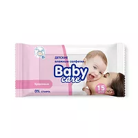 Изображение товара Baby Care Влажные салфетки детские кремовые, 15шт