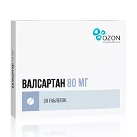 Изображение товара Валсартан таблетки покрыт. п/о 80мг, №30