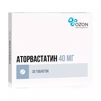 Изображение товара Аторвастатин Озон таблетки покрыт. п/о 40мг, №30