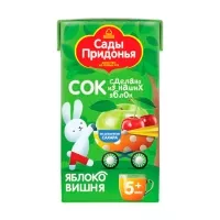 Изображение товара Сады Придонья сок яблоко-вишня осветленный (5+мес), 125мл