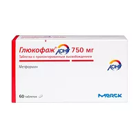Изображение товара Глюкофаж Лонг таблетки с пролонг. высвоб. 750мг, №60 Нанолек