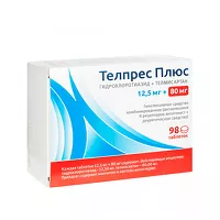 Изображение товара Телпрес Плюс таблетки 80мг+12,5мг, №98