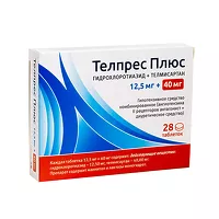 Изображение товара Телпрес Плюс таблетки 40мг+12,5мг, №28