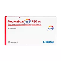 Изображение товара Глюкофаж Лонг таблетки с пролонг. высвоб. 750мг, №30