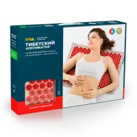 Изображение товара Массажер Тибетский аппликатор магнитный на мягкой подложке (41*60см), красный (менее острые иглы)