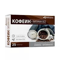Изображение товара VitaScience Кофеин+витамин В12 таблетки, №25