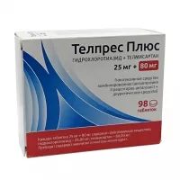 Изображение товара Телпрес Плюс таблетки 80мг+25мг, №98