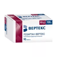 Изображение товара Лозартан-Вертекс таблетки покрыт. п/о 100мг, №90