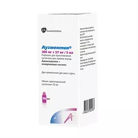 Изображение товара Аугментин порошок д/пригот.сусп. д/приема внутрь 400мг+57мг/5мл, 12,6г